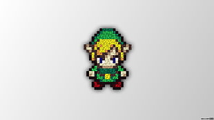 Minecraft character illustration, Link, The Legend of Zelda, Trixel, pixel art