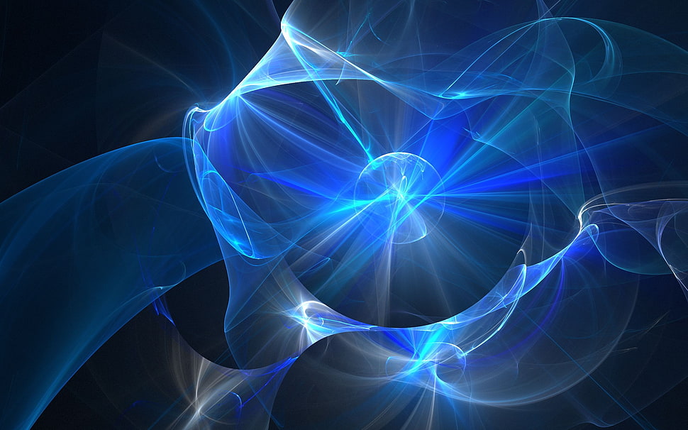 blue and white smoke art digital wallpaper HD wallpaper