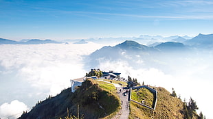 sea of clouds, photography, mountains, clouds, Switzerland HD wallpaper