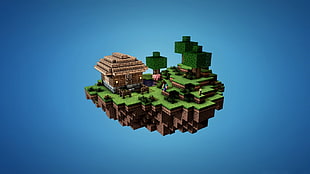 Minecraft island 3D wallpaper HD wallpaper
