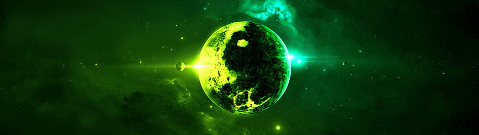 green planet, space HD wallpaper
