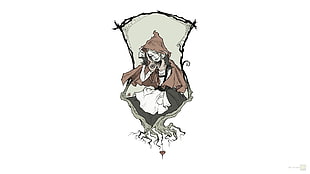 female anime character illustration, Little Red Riding Hood HD wallpaper