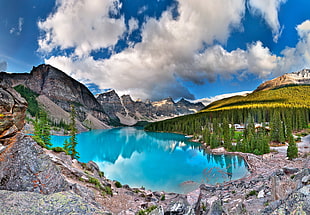 The Banff National Park, nature, landscape, lake, clouds HD wallpaper