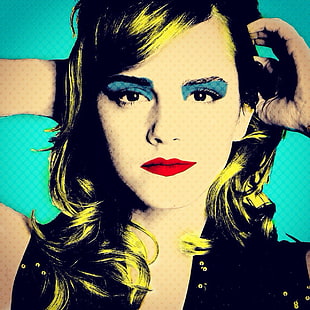 Emma Watson portrait digital artwork, Emma Watson