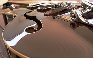 brown jazz guitar HD wallpaper