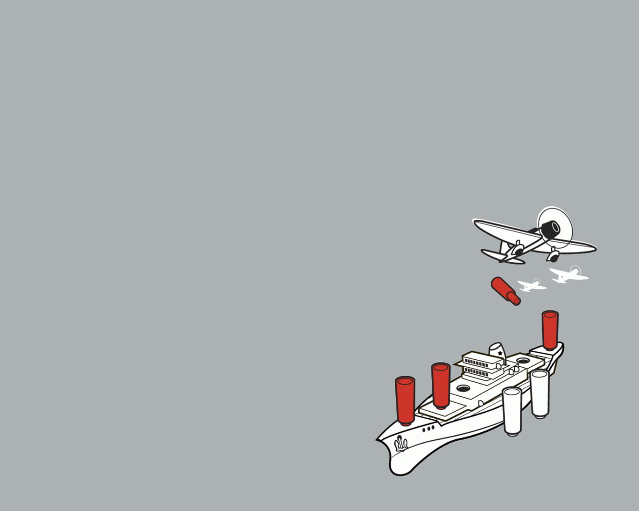 ship and aircraft illustration, threadless, simple, airplane, gray