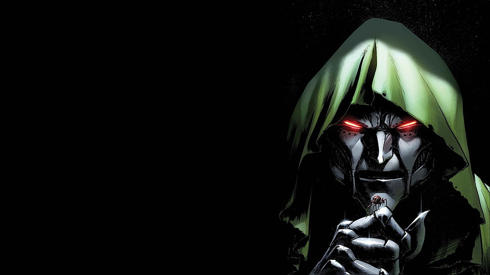 black and white full-face helmet, Marvel Comics, Doctor Doom HD wallpaper