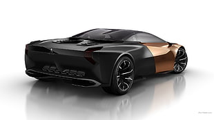black and gold coupe, Peugeot Onyx, car, concept cars
