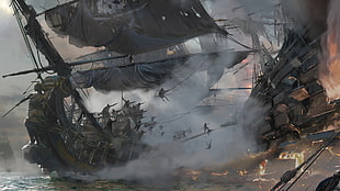 broken galleon digital wallpaper, video games, Skull & Bones, pirates, Pirate ship