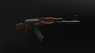 brown and black AK-47 assault rifle, 3D, AK-47