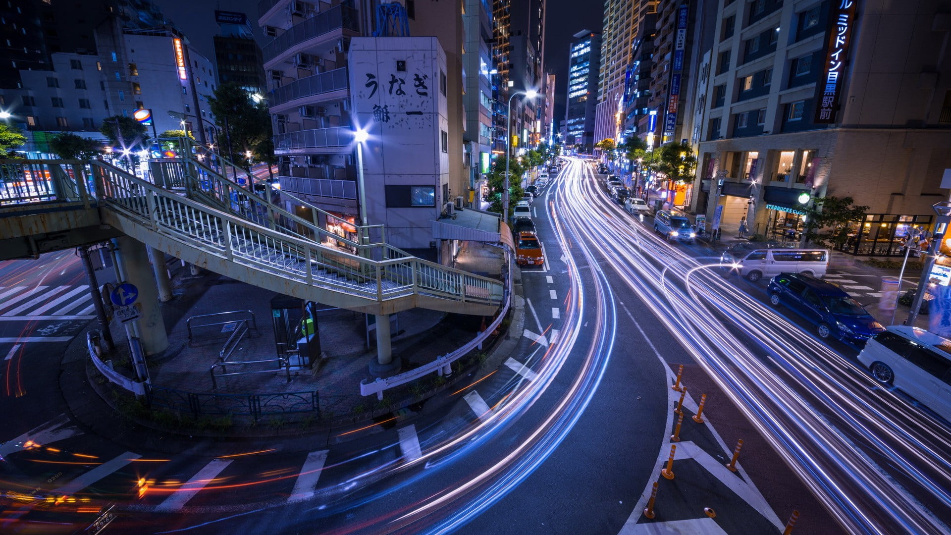 timelapse photography of cars, Japan, city, long exposure, street