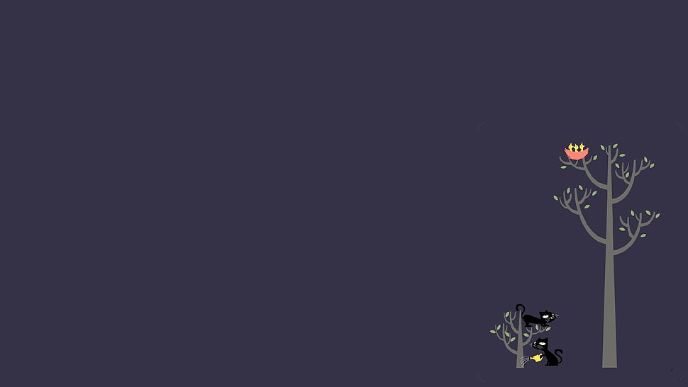 gray leafless tree illustration, minimalism HD wallpaper