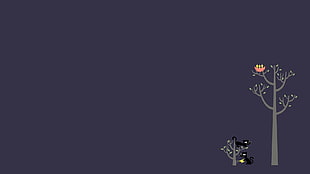 gray leafless tree illustration, minimalism