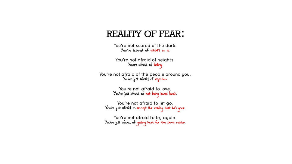 Reality of Fear HD wallpaper