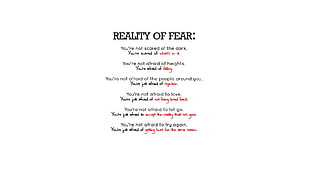 Reality of Fear HD wallpaper