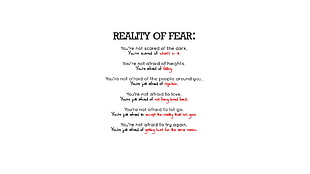 Reality of Fear HD wallpaper