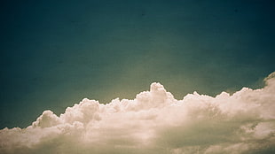 white cloud, clouds, nature, digital art, sky
