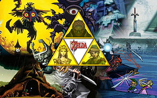 The Legend of Zelda logo, The Legend of Zelda, Zelda, Link, collage HD wallpaper