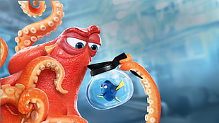Finding nemo octopus character digital wallpaper