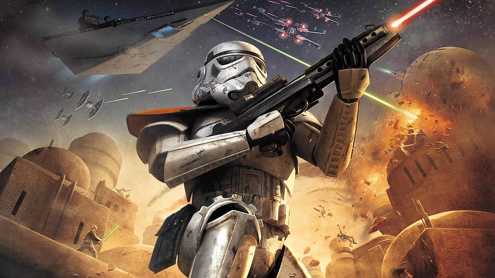 Star Wars Stormtrooper poster, Star Wars, stormtrooper, video games, Star Wars: Battlefront HD wallpaper