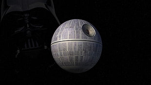 round gray and white plastic container, Star Wars, Death Star, Darth Vader, space HD wallpaper