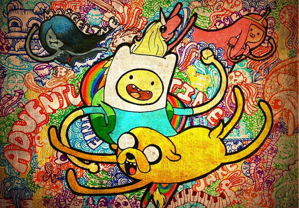 The Adventure Time wallpaper, Adventure Time, Finn the Human, Jake the Dog, colorful HD wallpaper