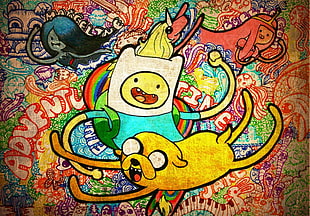 The Adventure Time wallpaper, Adventure Time, Finn the Human, Jake the Dog, colorful