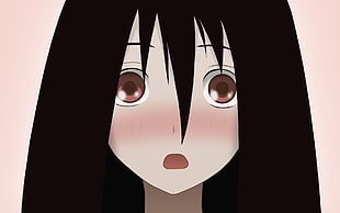 girl anime with black hair HD wallpaper