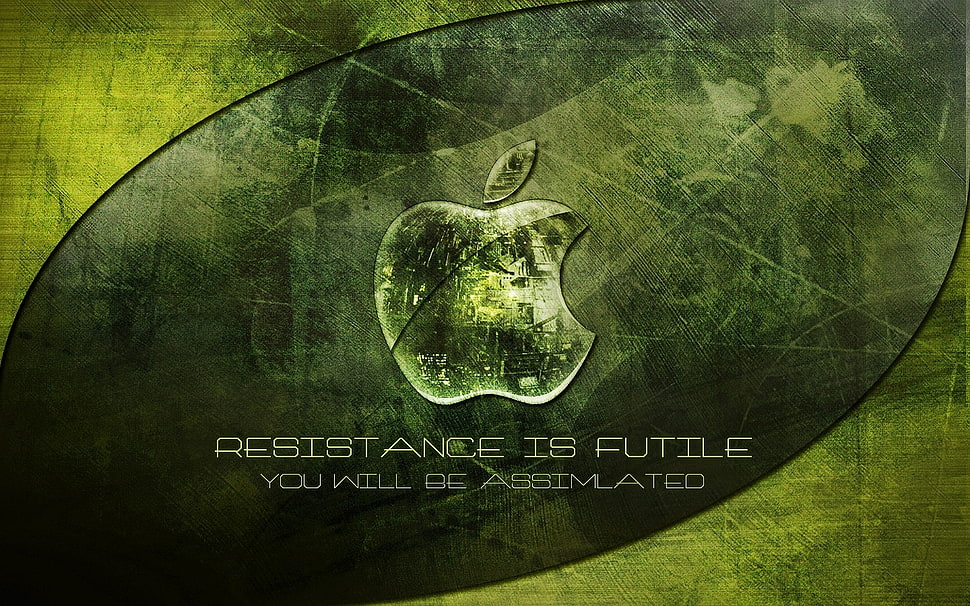 Apple resistance is futile logo HD wallpaper