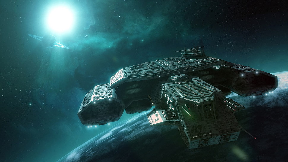 spacecraft in space HD wallpaper