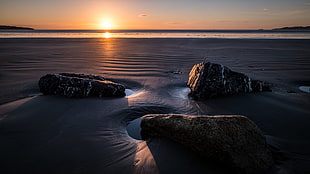 photography of brown sand dunes during sunset, dublin, ireland HD wallpaper