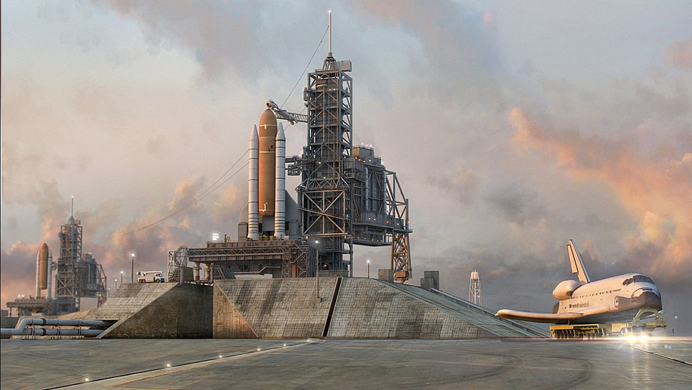 gray and brown space shuttle photo during daytime HD wallpaper