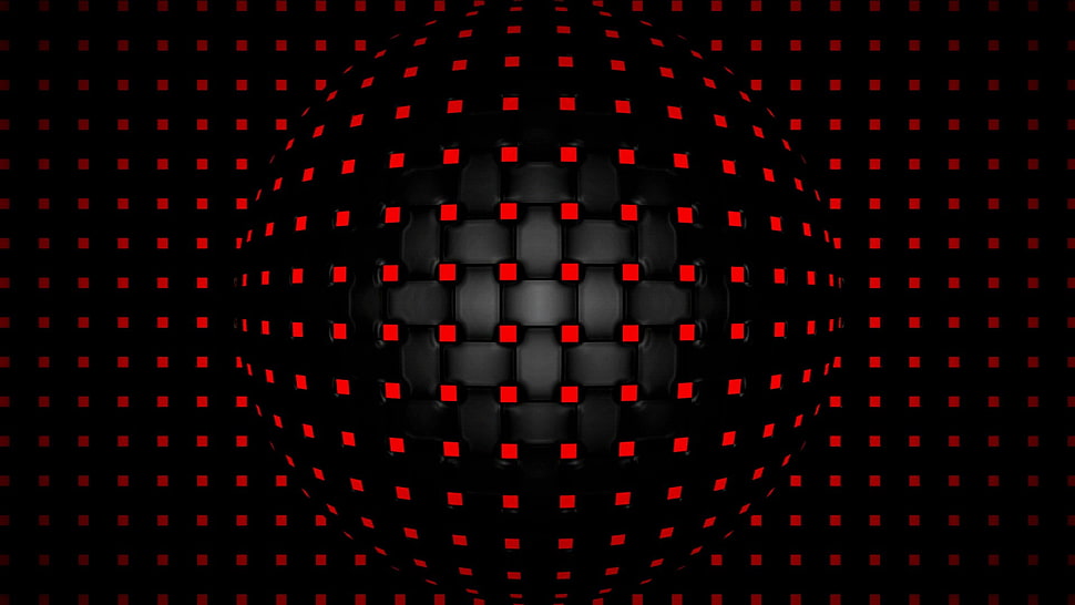red and black checked digital wallpaper, sphere HD wallpaper