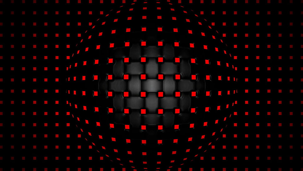 red and black checked digital wallpaper, sphere HD wallpaper
