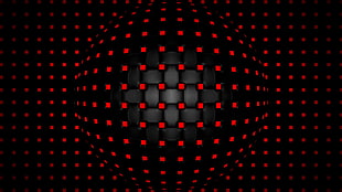 red and black checked digital wallpaper, sphere