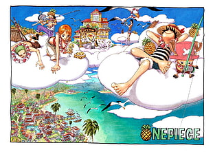 One Piece sketch, One Piece, Nami, Tony Tony Chopper, Roronoa Zoro HD wallpaper