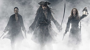 pirates digital wallpaper, movies, Pirates of the Caribbean: At World's End, Keira Knightley, Johnny Depp HD wallpaper