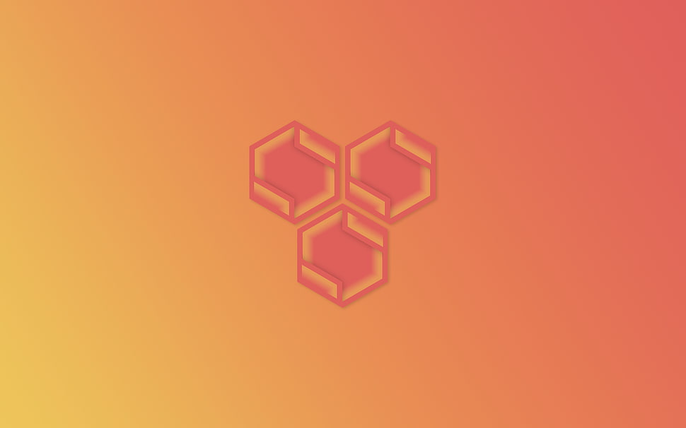 orange and pink logo HD wallpaper