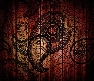 black and brown mandala print textile