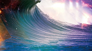 wave barrel, waves, stars HD wallpaper