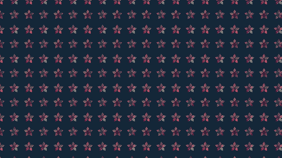 black and pink star print digital wallpaper, pattern, flowers HD wallpaper