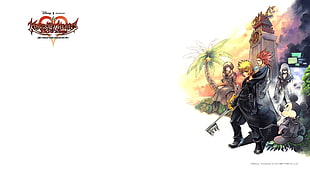Kingdom Hearts game application, Kingdom Hearts, video games, white background HD wallpaper