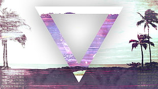 rectangular purple and white table, digital art