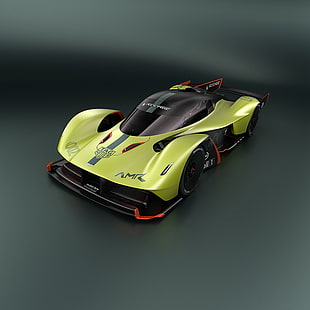 green and black AMR sports car scale model HD wallpaper