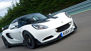 white coupe, 2015 Lotus Elise S Cup, Lotus Elise S Cup, vehicle, road