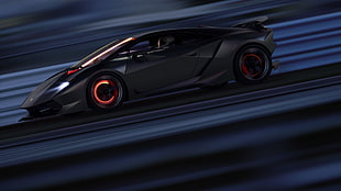 black Lamborghini coupe, Lamborghini, sesto elemento, car