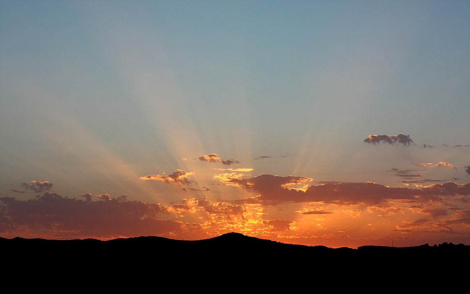 sunlight through clouds, nature, landscape HD wallpaper