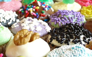 shallow focus of assorted cupcakes