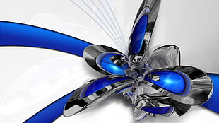 blue and gray bow abstract HD wallpaper