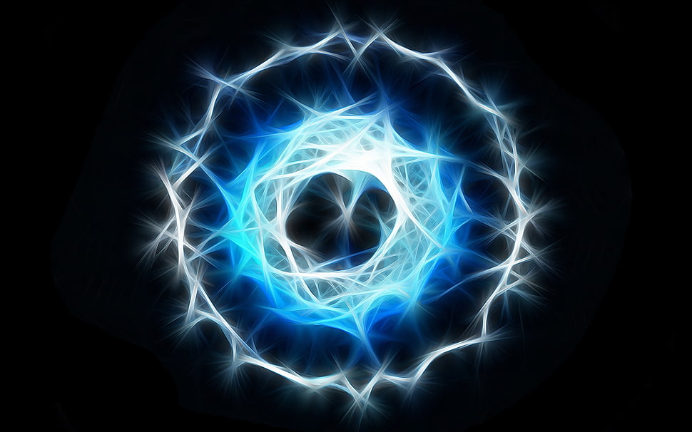 blue and white light illustration HD wallpaper